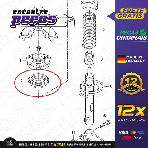 Rolamento Coxim Amort. Diant. Golf 1.6 8v Flex 2009-2011