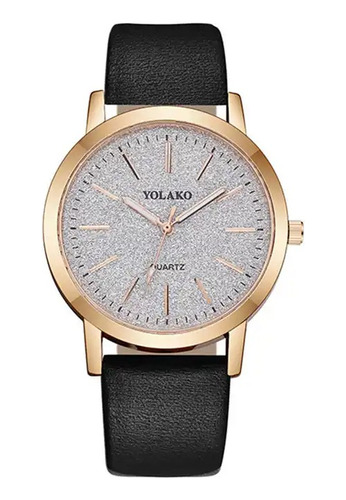 Reloj Cuarzo Pulsera Cuero Yolak Brillos