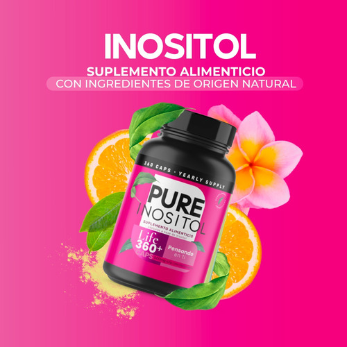 Imagen 2 de 7 de Inositol De 360 Capsulas 360 Dias | Life Pure Inositol 360+