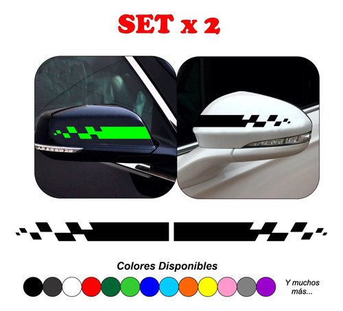 Calcomanía Sticker Carro Auto Espejo X 2