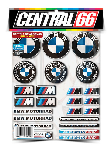 Cartela Adesivo Bmw Logos M2 Palavra Premum - Gsx-r 750