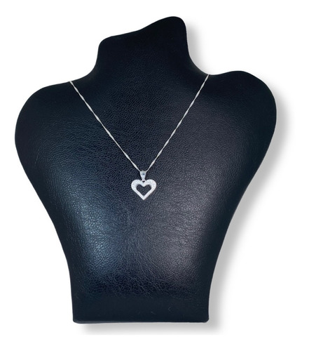 Conjunto Plata 925 Cadena Con Dije Corazón (br03cor)