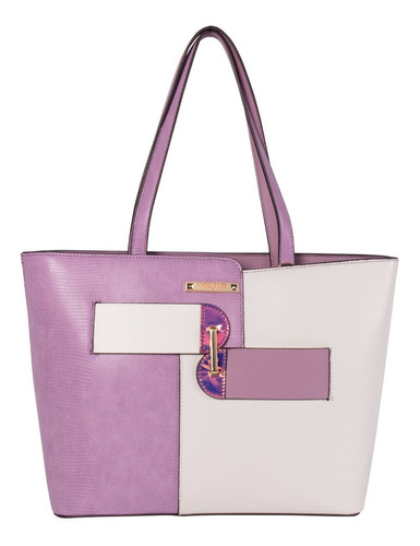 Bolsa Tote Nicole Lee Con Cortes Asimetricos Ss22 Color Lila