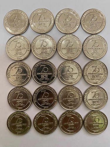 Set De 20 Monedas 50 Céntimos 70 Aniversario Del Bcv