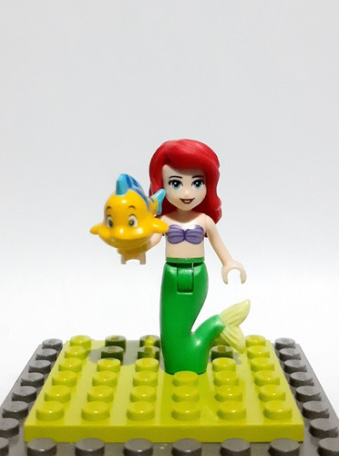 Minifigura Lego Original Sirenita Ariel Y Flounder  Disney 