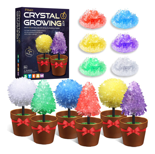 Kit Cultivo Cristales Niños 6 Colores 12 Cristales. Ciencia