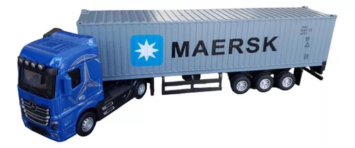 Miniatura Carreta Mercedes Benz Container Escala 1:50 Maersk