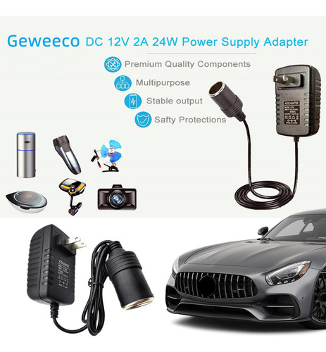 Adaptador De Enchufe For Coche Cable De Enchufe Seguro Conv