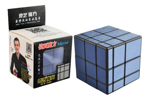 Cubo Rubik Qiyi 3x3 Mirror Azul Magic Cube Wiredrawing