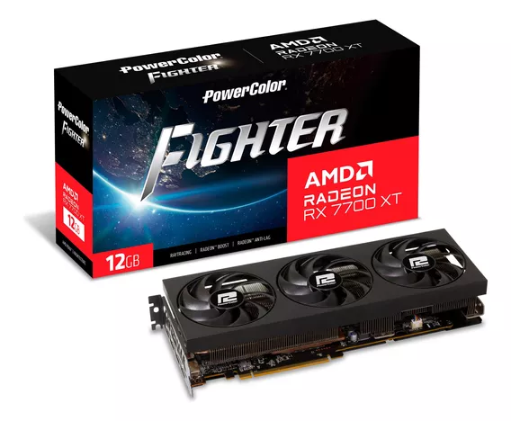 Placa De Video Powercolor Fighter Amd Radeon Rx 7700 Xt