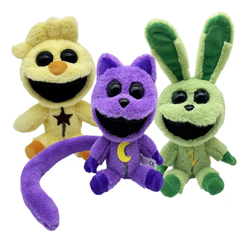 Amarillo Smiling Critters Peluche Muñeca Cumpleaño Regalo X3