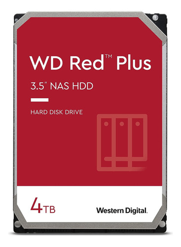 Hd Western Digital Wd Red Plus NAS SATA 6 Gb/s WD40efpx de 4 TB, color rojo