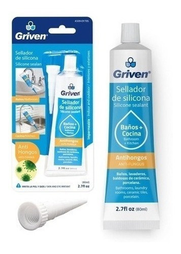 Silicon Transparente Anti Hongos Griven 2.7 Oz 80 Ml