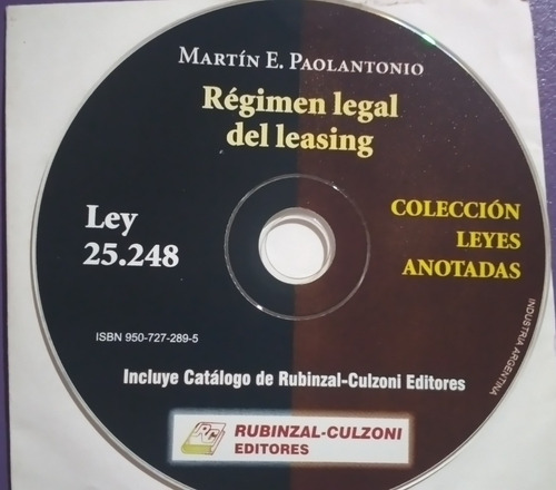 Régimen Legal Del Leasing Ley 25.248 / Paolantonio Martin
