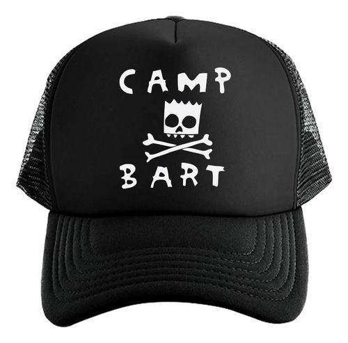 Gorra Black Unisex De Malla Camp Bart Los Simpson