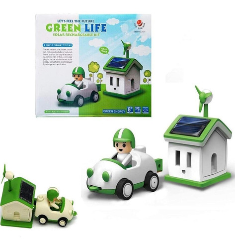 Kit Robo Carrinho Casa Solar Brinquedo Infantil 3 Em 1 Robo