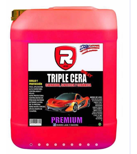 20 Litros Para Autolavado Cera Liquida Triple Cera