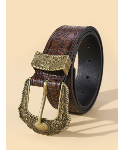 X Cinturón Casual Con Estampado Vaquero Vaquero Con Hebilla