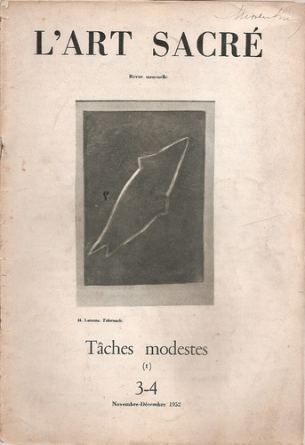 L'art Sacre Taches Modestes  3 - 4 Nov. Dic. 1952