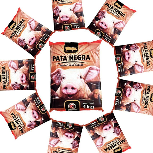 Nucleo Pata Negra 1kg Para Leitão Porco Engorda Kit C/10 