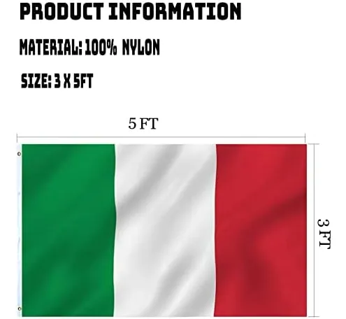 Bandera Italiana De Italia De 3 X 5, Banderas Nacionales De