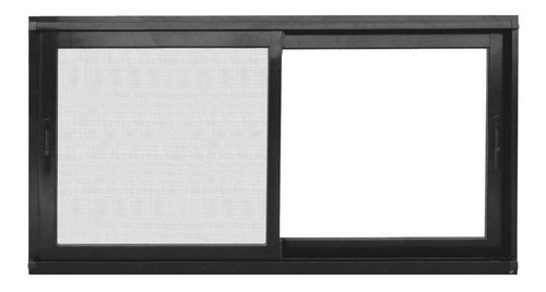 Ventana Módena Negro 150 X 80  Con Mosquitero Maxialuminios