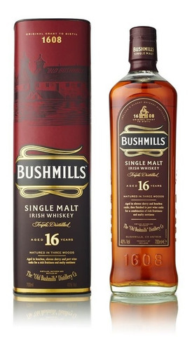 Imagen 7 de 10 de Whisky Bushmills 16 Años Single Malt 700ml En Estuche