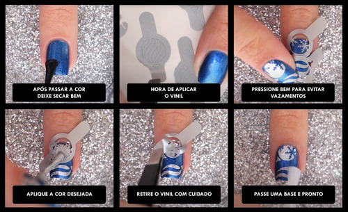 Molde Stencil Unhas - Efeito Com Baleia - 20 Unidades