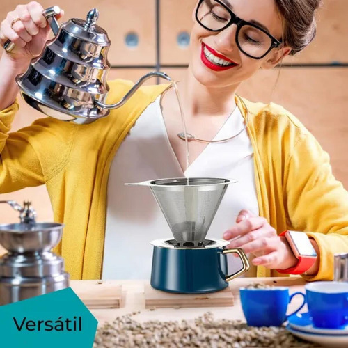 Coador De Café De Aço Inoxidável Para Despejar, Sem