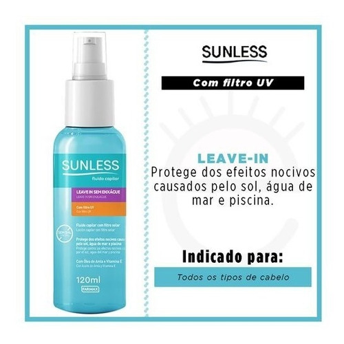 Sunless Leave In Fluído Capilar Com Filtro Solar 120ml