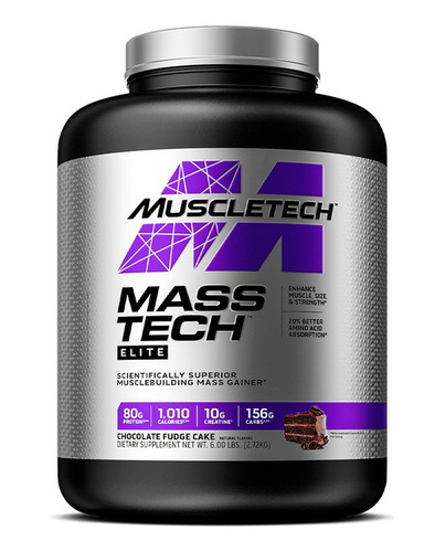 Ganador Mass Tech Elite Muscletech 6 Libras Sabor Chocolate