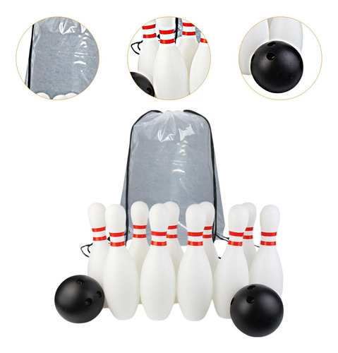 Juego De Bolos Para Niños 10 Pines Y 2 Bolas Juego De 25 Cm