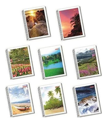 Kit 6un Caderno Espiral Capa Dura Capas Sortidas 96 Folhas