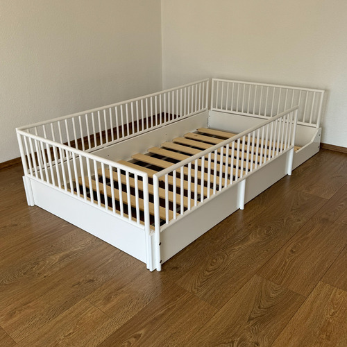 Cama Cuna Para Bebe De Madera En 7 Colores Mate Individual Color Azul