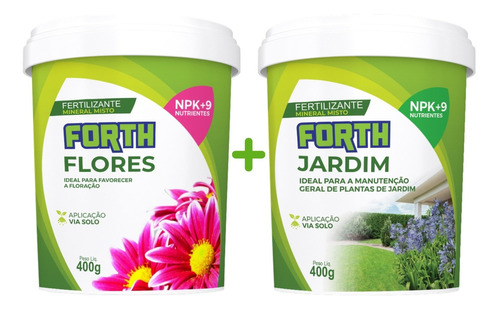 Kit Adubo Fertilizante Forth Flores + Jardim 400g Floração