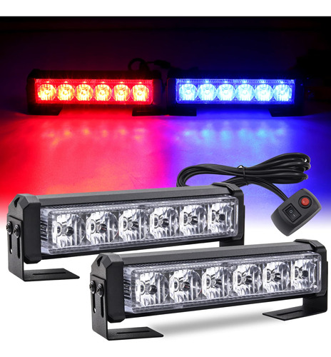 Nwpangu 2 X 6 Led 1 12 V Barra Luz Estroboscopica Emergencia