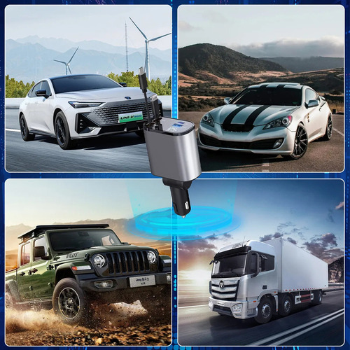 4 En 1 Cargador Retráctil De Coche De Carga Rápida De 120w
