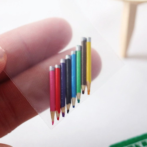 Lápiz De Color En Miniatura A Escala 1:12 De Doll Stationery