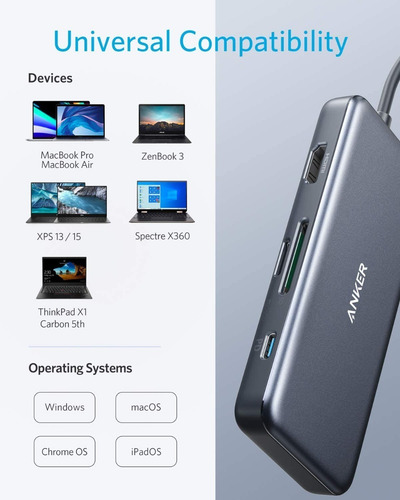 Imagen 5 de 6 de Hub Usb-c - Anker - 2 Port Usb 3.0 - Hdmi 4k 30hz Sd/microsd