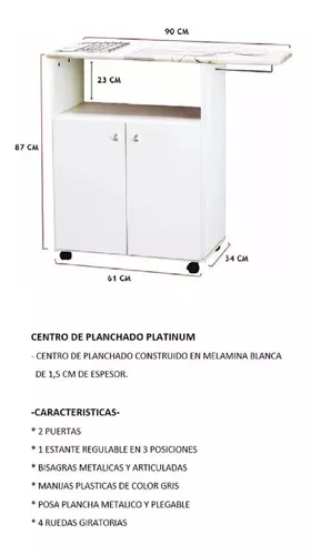 Tabla De Planchar Centro De Planchado Mueble Plegable