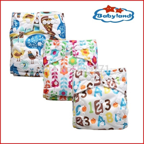 5 Pañales Ecologicos Babyland Sin Inserto Bolsillo Pul 