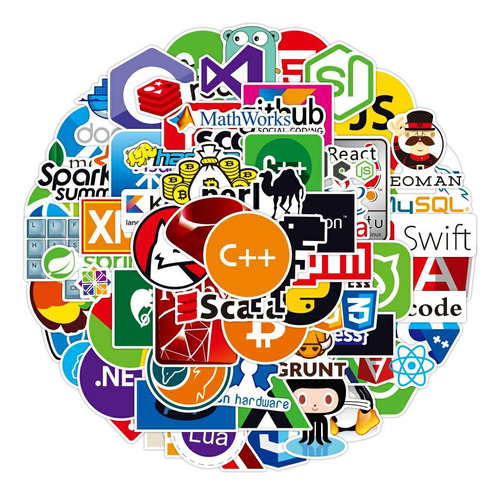 Computadora Laptop 50 Stickers Programas Informatica C ++