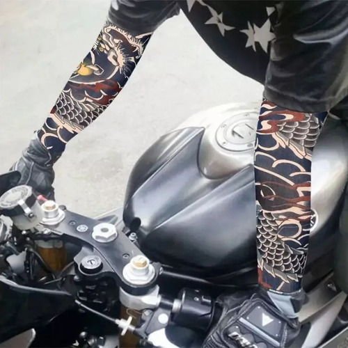 10 Mangas De Tatuagem Temporal Unissex Cubre Sol Unitalla Ta