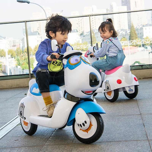 Motocicleta Eléctrica Edext 12v Para Niños 2-7 Años Color Azul