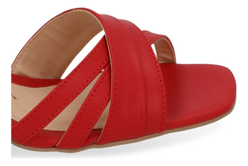 Sandalia De Tacón Rojo Con Detalle En Tacón 029-39