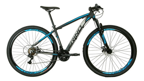 Bicicleta Aro 29 Rino Everest - Kit Shimano 2.0 - 21v Cor Preto/azul Tamanho Do Quadro 19