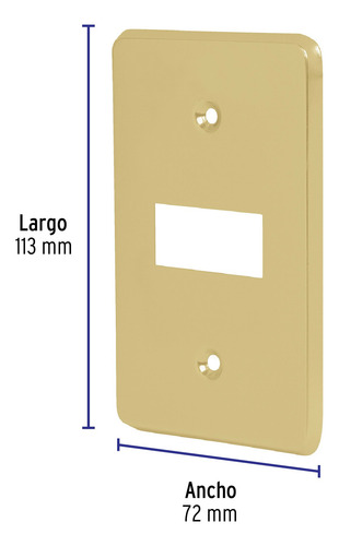 Placa 1 Módulo, De Aluminio, Línea Económica, Volteck 46435 0 Ma 0v Oro