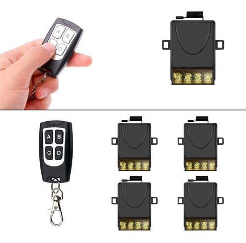 4 Receptores Inalámbricos 1 Rele 220v 30a Control Remoto