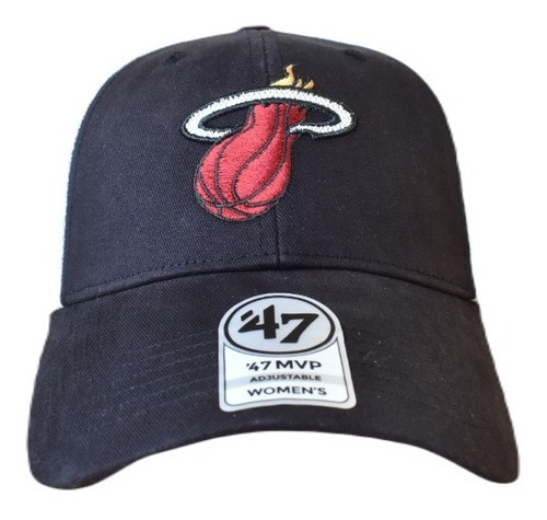 Gorra Gorro Visera Dama Nba Miami Heat 47 Brand Mvp Brillo