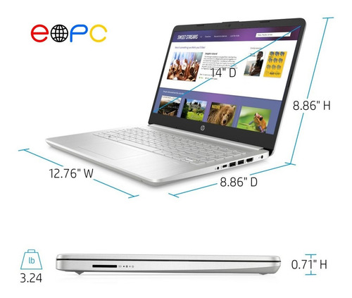 Imagen 5 de 6 de Laptop Hp 14-dq2055wm Intel I3 11va 4gb Ram 256gb Ssd W10h